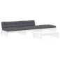 vidaXL 4-tlg. Garten-Lounge-Set mit Kissen Weiß Massivholz vidaXL 4-tlg. Garten-Lounge-Set mit Kissen Weiß Massivholz