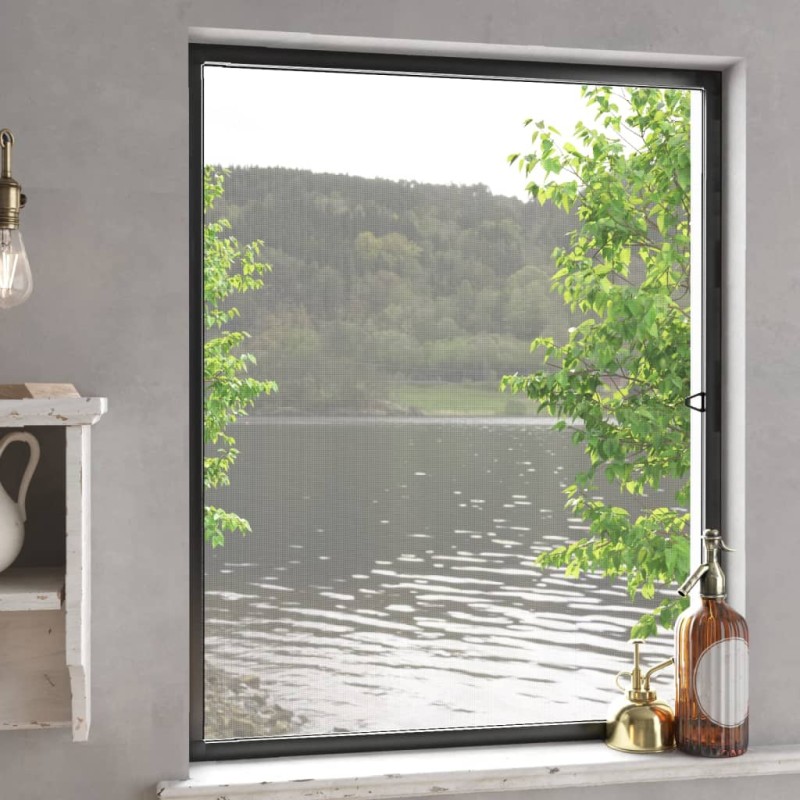 vidaXL Insektenschutz für Fenster Anthrazit 80x100 cm vidaXL Insektenschutz für Fenster Anthrazit 80x100 cm