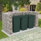 vidaXL Gabionen-Mülltonnenverkleidung für 3 Tonnen Stahl 250x100x120cm vidaXL Gabionen-Mülltonnenverkleidung für 3 Tonnen Stahl 250x100x120cm