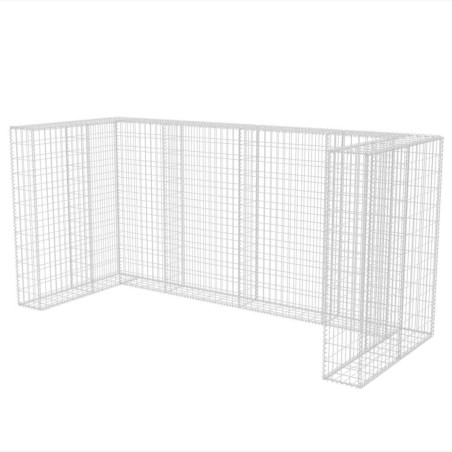 vidaXL Gabionen-Mülltonnenverkleidung für 3 Tonnen Stahl 250x100x120cm 