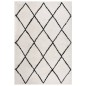 vidaXL Teppich Shaggy Hochflor Schwarz und Creme 140x200 cm vidaXL Teppich Shaggy Hochflor Schwarz und Creme 140x200 cm