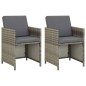 vidaXL Gartenstühle 2 Stk. mit Auflagen Poly Rattan Grau vidaXL Gartenstühle 2 Stk. mit Auflagen Poly Rattan Grau