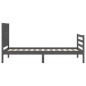 vidaXL Massivholzbett mit Kopfteil Grau 90x200 cm vidaXL Massivholzbett mit Kopfteil Grau 90x200 cm