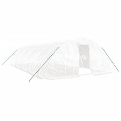 vidaXL Gewächshaus mit Stahlrahmen Weiß 50 m² 10x5x2,3 m