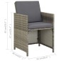 vidaXL Gartenstühle 2 Stk. mit Auflagen Poly Rattan Grau vidaXL Gartenstühle 2 Stk. mit Auflagen Poly Rattan Grau
