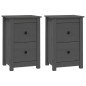 vidaXL Nachttische 2 Stk. Grau 40x35x61,5 cm Massivholz Kiefer vidaXL Nachttische 2 Stk. Grau 40x35x61,5 cm Massivholz Kiefer