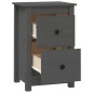 vidaXL Nachttische 2 Stk. Grau 40x35x61,5 cm Massivholz Kiefer vidaXL Nachttische 2 Stk. Grau 40x35x61,5 cm Massivholz Kiefer