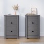 vidaXL Nachttische 2 Stk. Grau 40x35x61,5 cm Massivholz Kiefer vidaXL Nachttische 2 Stk. Grau 40x35x61,5 cm Massivholz Kiefer