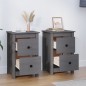 vidaXL Nachttische 2 Stk. Grau 40x35x61,5 cm Massivholz Kiefer vidaXL Nachttische 2 Stk. Grau 40x35x61,5 cm Massivholz Kiefer