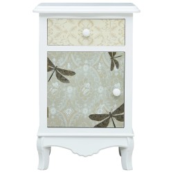 vidaXL Nachttisch Weiß und Grau 40 x 30 x 62 cm MDF