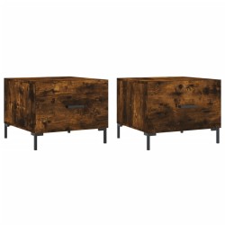 vidaXL Couchtische 2 Stk. Räuchereiche 50x50x40 cm Holzwerkstoff