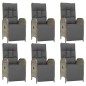 vidaXL 7-tlg. Garten-Essgruppe mit Kissen Grau Poly Rattan vidaXL 7-tlg. Garten-Essgruppe mit Kissen Grau Poly Rattan