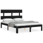 vidaXL Massivholzbett mit Kopfteil Schwarz 120x200 cm vidaXL Massivholzbett mit Kopfteil Schwarz 120x200 cm