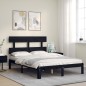 vidaXL Massivholzbett mit Kopfteil Schwarz 120x200 cm vidaXL Massivholzbett mit Kopfteil Schwarz 120x200 cm