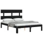 vidaXL Massivholzbett mit Kopfteil Schwarz 120x200 cm vidaXL Massivholzbett mit Kopfteil Schwarz 120x200 cm