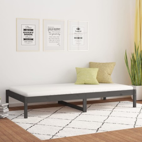 vidaXL Tagesbett Grau 90x190 cm Massivholz Kiefer