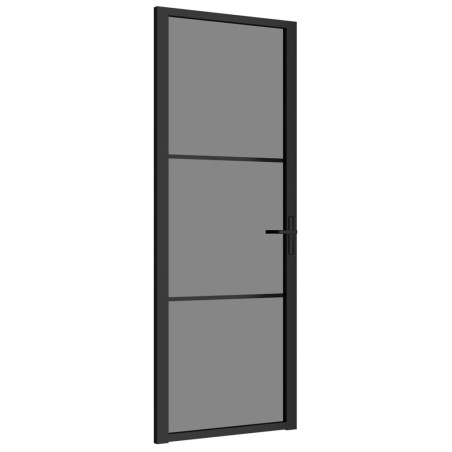 vidaXL Innentür 76x201,5 cm Schwarz ESG-Glas und Aluminium
