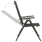 Klappbare Gartenstühle 2 Stk. Textilene und Aluminium Schwarz Klappbare Gartenstühle 2 Stk. Textilene und Aluminium Schwarz