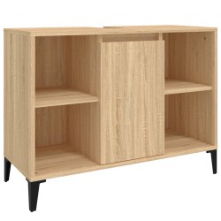 vidaXL Waschbeckenunterschrank Sonoma-Eiche 80x33x60 cm Holzwerkstoff