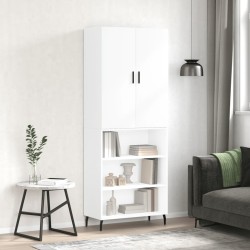 Highboard Hochglanz-Weiß 69,5x34x180 cm Holzwerkstoff