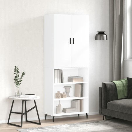 Highboard Hochglanz-Weiß 69,5x34x180 cm Holzwerkstoff