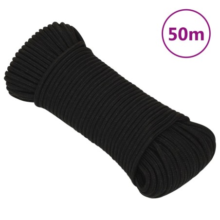 vidaXL Arbeitsseil Schwarz 3 mm 50 m Polyester