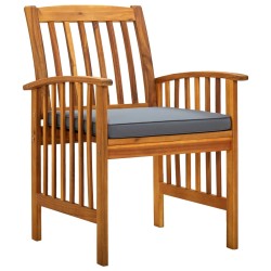 vidaXL Garten-Essstühle 3 Stk. mit Kissen Massivholz Akazie 