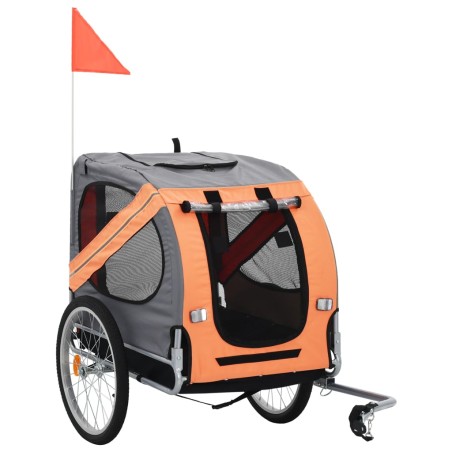 vidaXL Hunde-Fahrradanhänger Orange und Grau