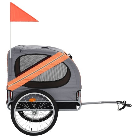vidaXL Hunde-Fahrradanhänger Orange und Grau