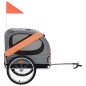 vidaXL Hunde-Fahrradanhänger Orange und Grau vidaXL Hunde-Fahrradanhänger Orange und Grau