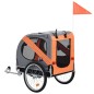 vidaXL Hunde-Fahrradanhänger Orange und Grau vidaXL Hunde-Fahrradanhänger Orange und Grau