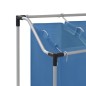 vidaXL Wäschesortierer mit 3 Taschen Blau Stahl vidaXL Wäschesortierer mit 3 Taschen Blau Stahl