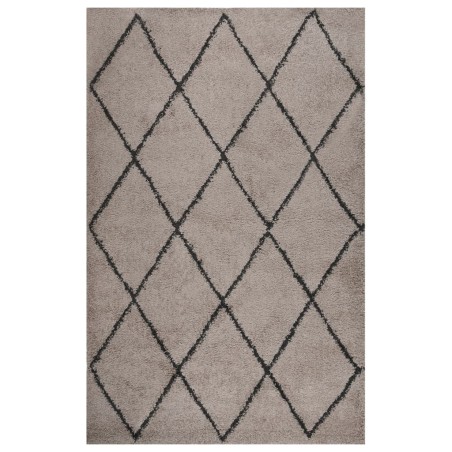 vidaXL Teppich Shaggy Hochflor Beige und Anthrazit 200x290 cm