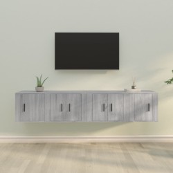 vidaXL 4-tlg. TV-Schrank-Set Grau Sonoma Holzwerkstoff