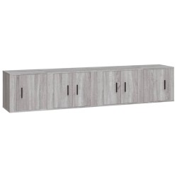 vidaXL 4-tlg. TV-Schrank-Set Grau Sonoma Holzwerkstoff