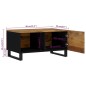 vidaXL Couchtisch 80x50x40 cm Massivholz Mango & Holzwerkstoff vidaXL Couchtisch 80x50x40 cm Massivholz Mango & Holzwerkstoff