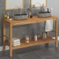 vidaXL Waschtischunterschrank Teak Massiv mit Flussstein Waschbecken vidaXL Waschtischunterschrank Teak Massiv mit Flussstein Waschbecken
