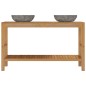 vidaXL Waschtischunterschrank Teak Massiv mit Flussstein Waschbecken vidaXL Waschtischunterschrank Teak Massiv mit Flussstein Waschbecken
