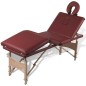 Massagetisch mit Holzrahmen, faltbar 4 Zonen Rot Massagetisch mit Holzrahmen, faltbar 4 Zonen Rot