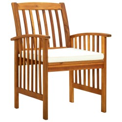 Garten-Essstühle 3 Stk. mit Kissen Massivholz Akazie