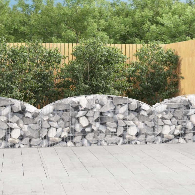 vidaXL Gabione mit Hochbogen 200x30x60/80 cm Verzinktes Eisen vidaXL Gabione mit Hochbogen 200x30x60/80 cm Verzinktes Eisen