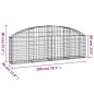 vidaXL Gabione mit Hochbogen 200x30x60/80 cm Verzinktes Eisen vidaXL Gabione mit Hochbogen 200x30x60/80 cm Verzinktes Eisen