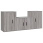 vidaXL 3-tlg. TV-Schrank-Set Grau Sonoma Holzwerkstoff vidaXL 3-tlg. TV-Schrank-Set Grau Sonoma Holzwerkstoff