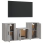 vidaXL 3-tlg. TV-Schrank-Set Grau Sonoma Holzwerkstoff vidaXL 3-tlg. TV-Schrank-Set Grau Sonoma Holzwerkstoff