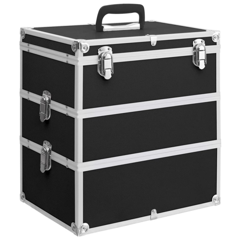 vidaXL Kosmetikkoffer 37x24x40 cm Schwarz Aluminium vidaXL Kosmetikkoffer 37x24x40 cm Schwarz Aluminium