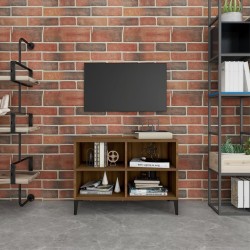 vidaXL TV-Schrank mit Metallbeinen Braun Eichen-Optik 69,5x30x50 cm
