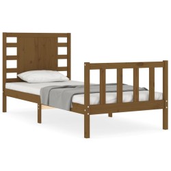 vidaXL Massivholzbett mit Kopfteil Honigbraun 100x200 cm