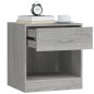 vidaXL Nachttische 2 Stk. mit Schublade Grau Sonoma vidaXL Nachttische 2 Stk. mit Schublade Grau Sonoma
