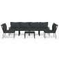 vidaXL 7-tlg. Garten-Lounge-Set mit Grauen Kissen Stahl vidaXL 7-tlg. Garten-Lounge-Set mit Grauen Kissen Stahl