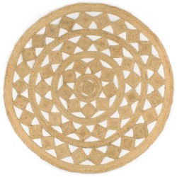 vidaXL Teppich Handgefertigt Geflochten Jute 180 cm